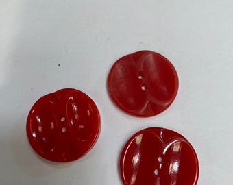 Bakelite cherry red buttons