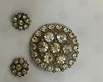 Extra large Rhinestone vintage buttons