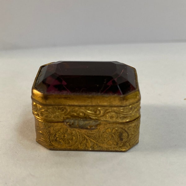 Vintage Italian gem topped mini box