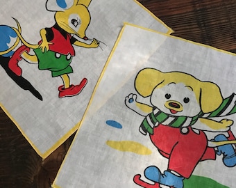 50's childs hankies mouse and dog with bonus