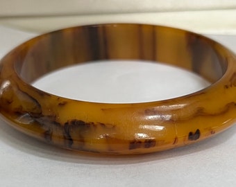 Tortoise colored Bakelite bangle bracelet