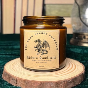 Dragon Academy Candle · Dark Romantasy Soy Candle | Dragon Fire, Bitter Orange & Violet | Bookish Gift for Fantasy Lovers