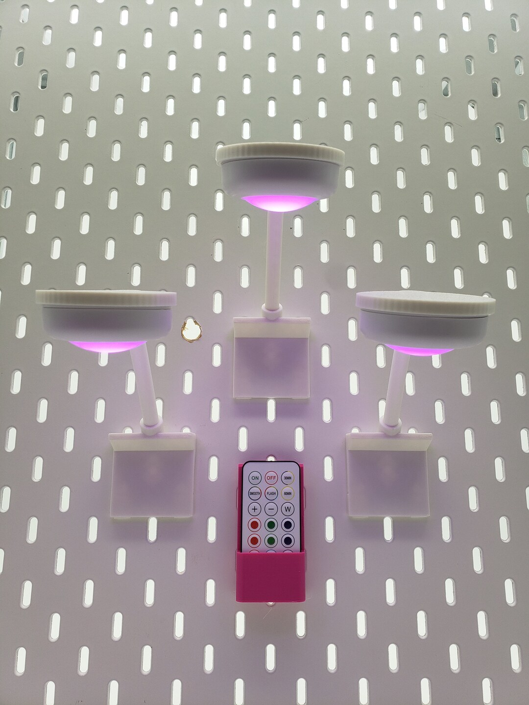 IKEA Skadis Pegboard Spotlight Set of 3: Color Changing, Remote Control ...