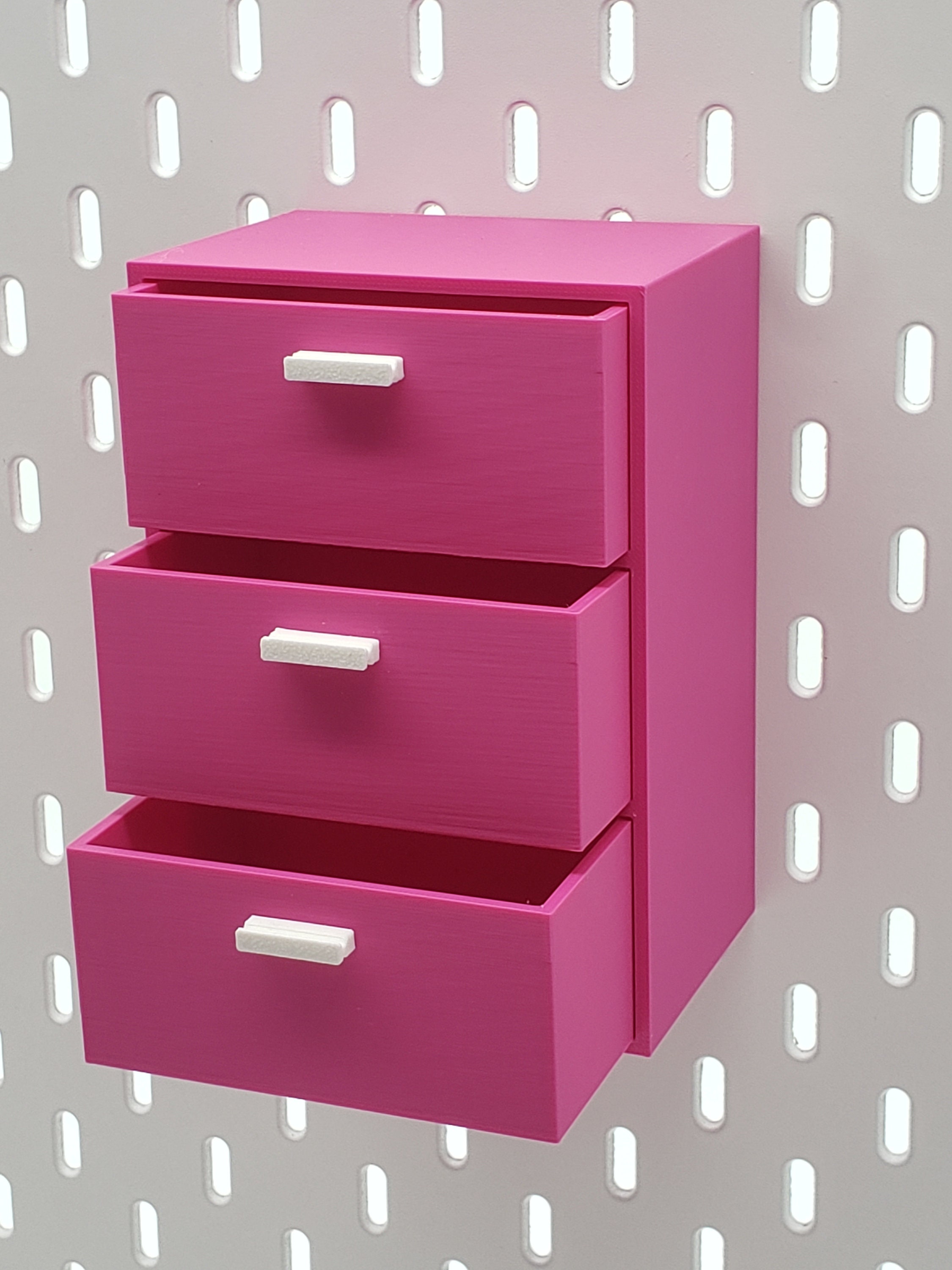 IKEA Skadis Storage Drawer Chest for Organising Pink Bedroom Storage ...