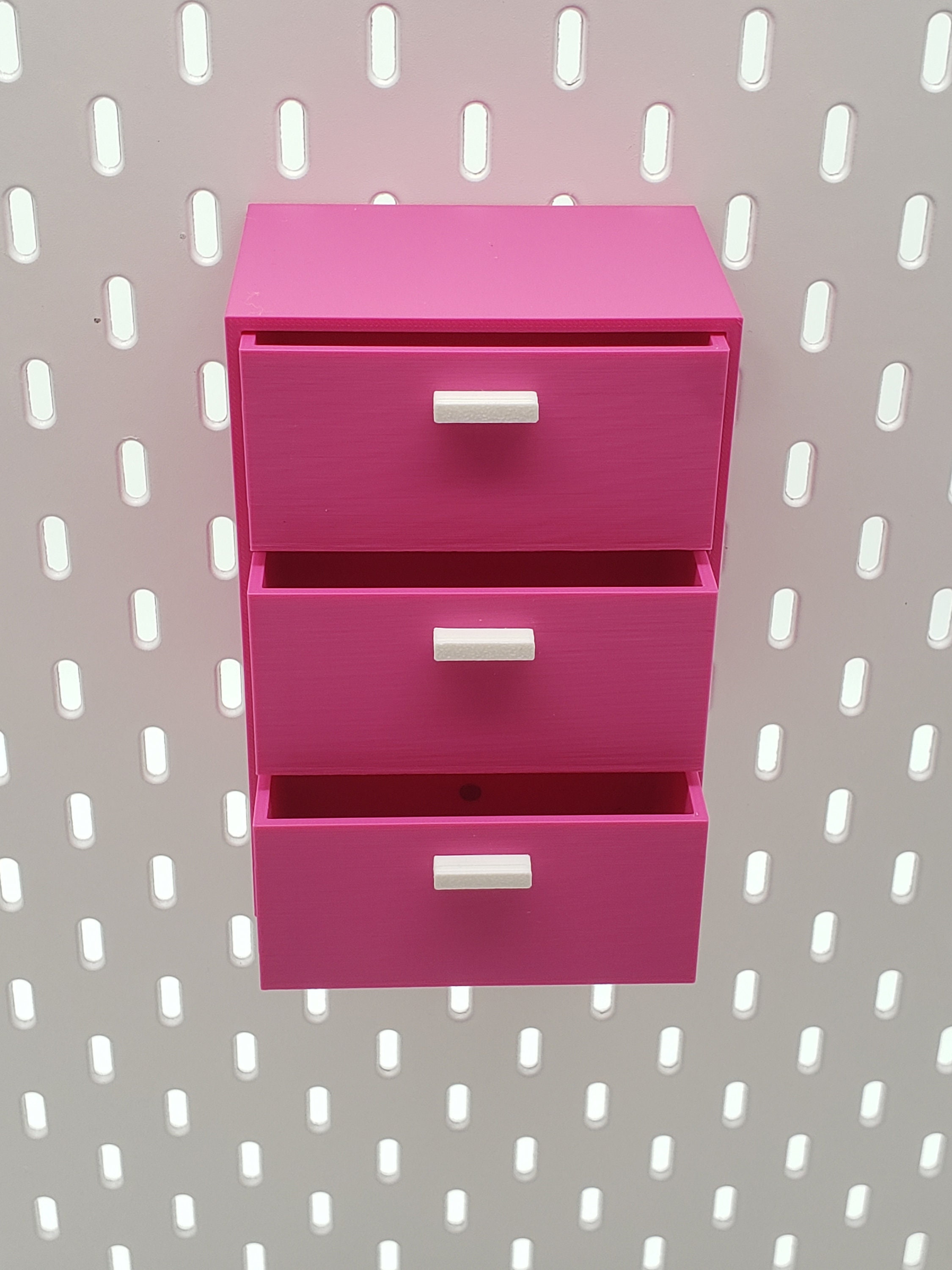 IKEA Skadis Storage Drawer Chest for Organising Pink Bedroom Storage