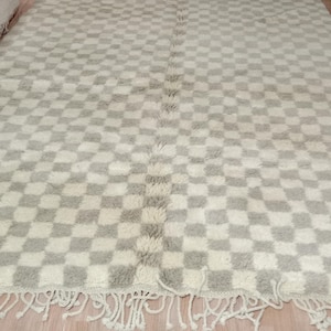 Amazing Checkered Rug, Moroccan Rug, Checkered Moroccan Berber Rug, Checkerboard Rug, Beni Ourain Rug, Moroccan Rug Wool Carpet Shag Rug Fun