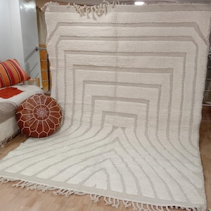 Handmade Beni Ourain Rug Style Moroccan Wool Rug Berber