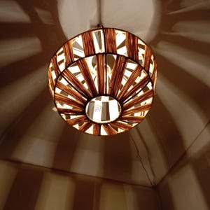 Handwoven Raffia Pendant Light: Moroccan Boho Lampshade