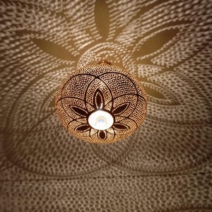 Moroccan Brass Pendant Light: Handmade Hanging Lantern