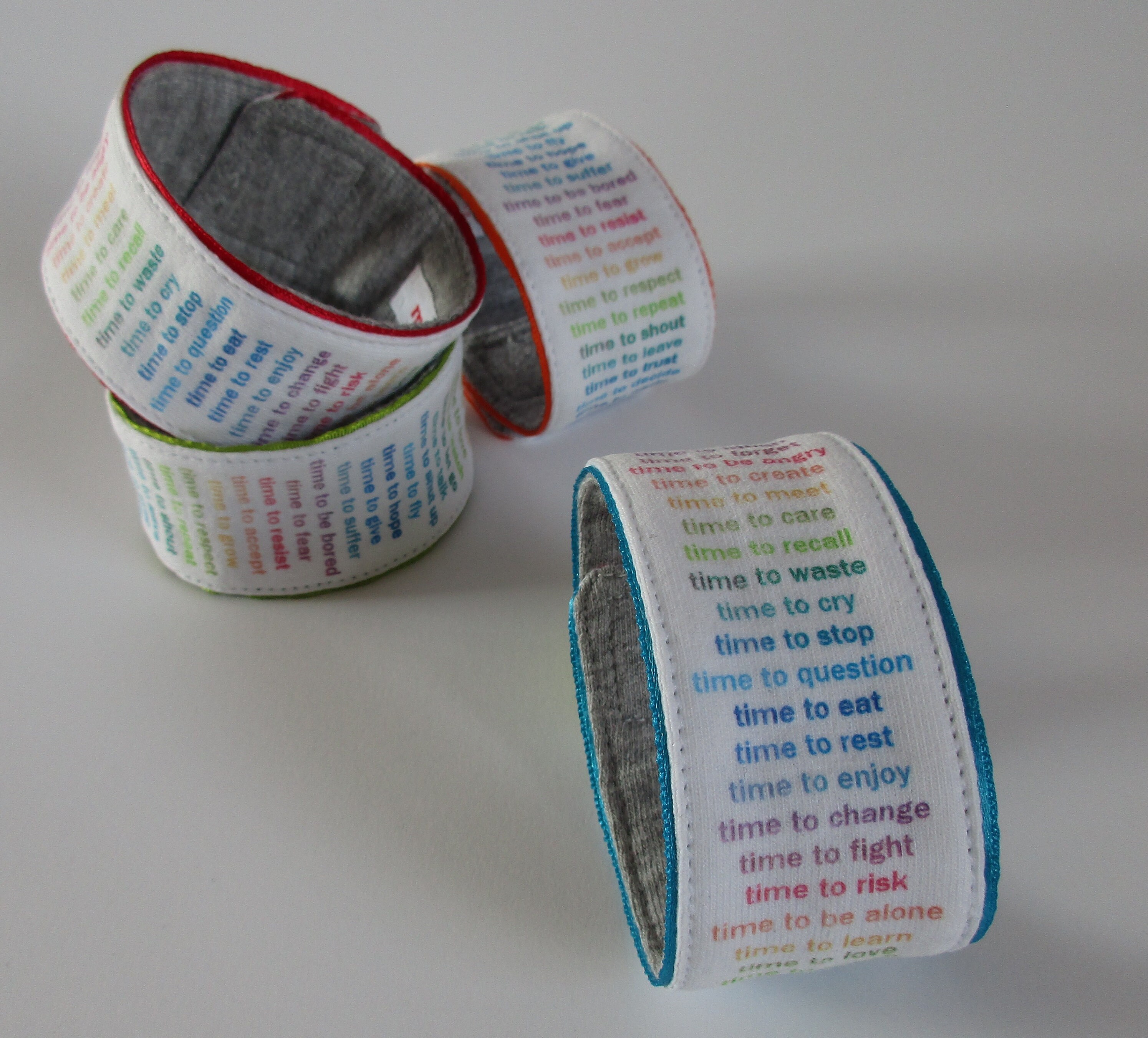 Timeband TIMEBAND Wristband Bright Rainbow on White Cuff Bracelet - Etsy
