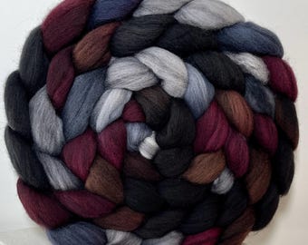 Handpainted Merino Roving, Top, &quot;Ravenwood&quot;