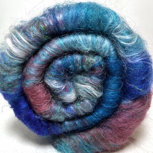 Art Batt for Handspinning, Merino, BFL, Tencel, Bamboo, Tussah Silk, Firestar &quot;Meditation&quot;