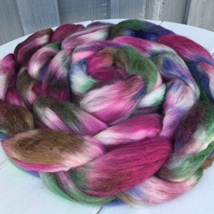 Handpainted Merino/Silk Top, Roving, Blackberry Patch image 2