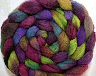 Handpainted Merino Roving, Top, "Pear Plum Jam"