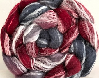 Merino, Matte Finish Tencel, Handpainted Roving, Top, "Old St. Nick