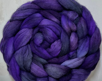 Merino, Handpainted, Roving, Top, "Purple Martin"