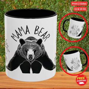 Mama Bear Mug - Personalized Gift for Moms, Custom Coffee Mug, Cute Bear Mug, Gift for Mama, Birthday Gift, Mother&#39;s Day Mug