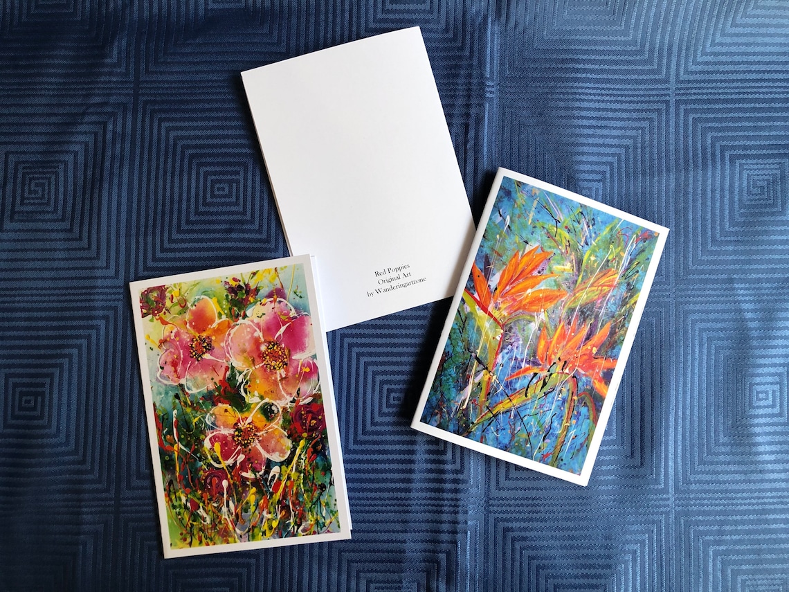 Greeting or Note Cards Original Artist Cards 5 pack blank Etsy