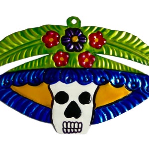 Day of The Dead Catrina,  Hand-Punched Tin Ornament, Mexican Folk Art, Dia De Los Muertos