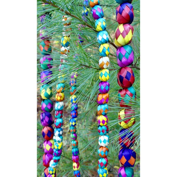 Colorful Mexican PALM GARLAND for Christmas Trees, Fiestas, Celebrations, Decorations, Folk Art Mexico