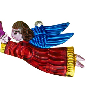 Angel Ornament | Hand-Punched Tin|  Mexican Folk Art | Mexico