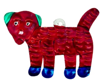 DOG PUPPY Punched Tin Ornament Mexican Folk Art Mexico