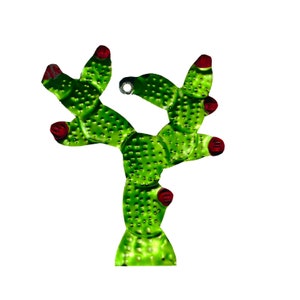 Cactus, Nopal, Prickly Pear |Hand-Punched Tin Ornament |  Colorful Mexican Folk Art | Mexico
