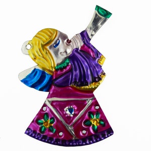 Angel Ornament | Hand-Punched Tin|  Mexican Folk Art | Mexico
