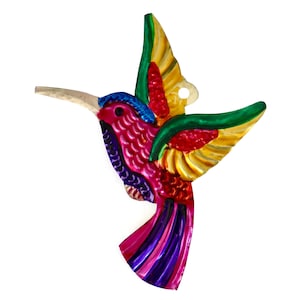 Punched Tin Bird Ornament, HUMMINGBIRD Colibrí  Mexican Folk Art | Mexico