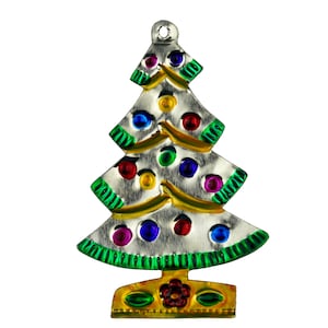 Hand-Punched Tin Ornament | Christmas Tree | Colorful Mexican Folk Art