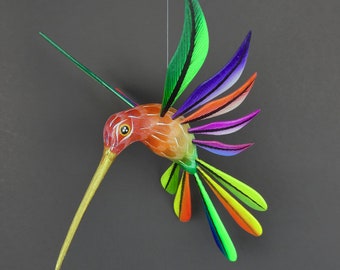Mexican Wood Carving Hummingbird Alebrije Oaxacan Wooden Figurine Assembled Mexican Wood Carving Hummingbird Alebrije Oaxacan Wooden Figurine Assembled