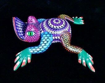 Oaxacan Wood Carving, FROG, Mexican Folk Art, Oaxaca Mexico