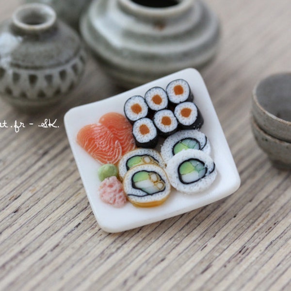 Miniature Sushi Brooch - Miniature Food Jewelry - Sushi Collection