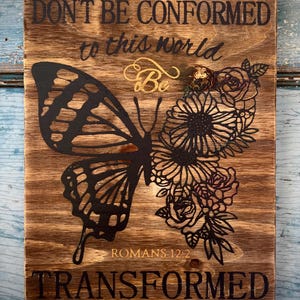 Inspirational Butterfly Wall Plaque, 12”x9” Wooden Inspirational Verse with Butterfly, Christian-themed Verse with Butterfly Wall Decor