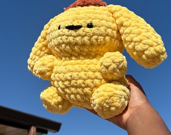 Peluche Pompompurin: Amigurumi all'uncinetto, cane di peluche fatto a mano, animale imbottito