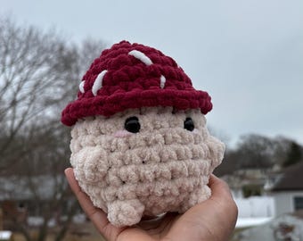 Peluche a forma di fungo all'uncinetto: morbido peluche amigurumi