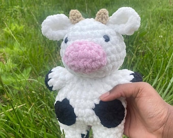 Peluche mucca: amigurumi all'uncinetto, animale di peluche mucca fatto a mano