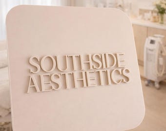 Personalised Handheld Salon Mirror | 3D Acrylic Business Logo
