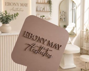 Personalised Handheld Salon Mirror | 3D Acrylic Business Name | Dental Practice | Aesthetics | Beautician