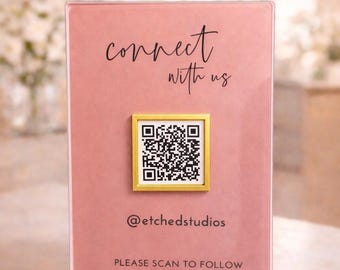 Acrylic QR Code Sign with Stand | Social Media Display (5x7" )