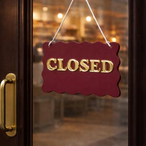 Wavy Edge Open/Closed Sign | Custom Colors, Shop Decor