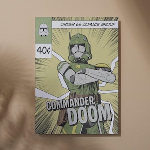 May include: Comic book cover featuring Commander Doom, a character in green and white armor, with the text "Commander Doom" in large letters. The comic is from Order 66 Comics Group and priced at 40¢.