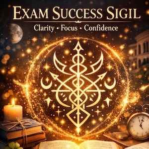 Exam Success Sigil, Study Focus Spell, Memory Boost, Anxiety Relief, Pass Any Test, Student Gift, Manifestation Tool, Digital Download