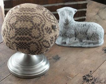 Primitive Coverlet Pincushion- Brown