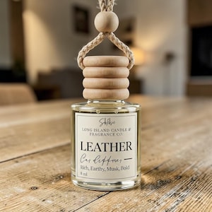 Leather Car Diffuser - 8ml | Rich, Earthy, Musk & Bold Scent | Long-Lasting Car Fragrance