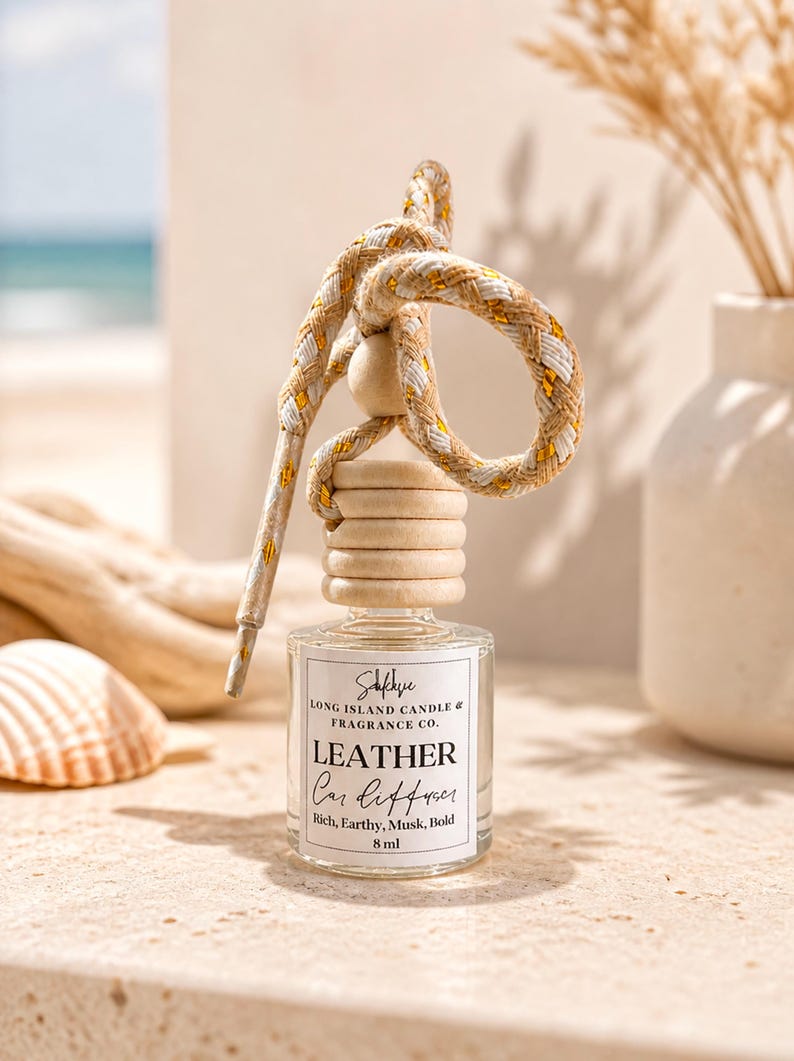 Leather Car Diffuser - 8ml | Rich, Earthy, Musk & Bold Scent | Long-Lasting Car Fragrance image 2
