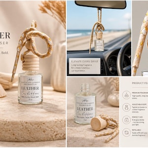 Leather Car Diffuser - 8ml | Rich, Earthy, Musk & Bold Scent | Long-Lasting Car Fragrance image 3