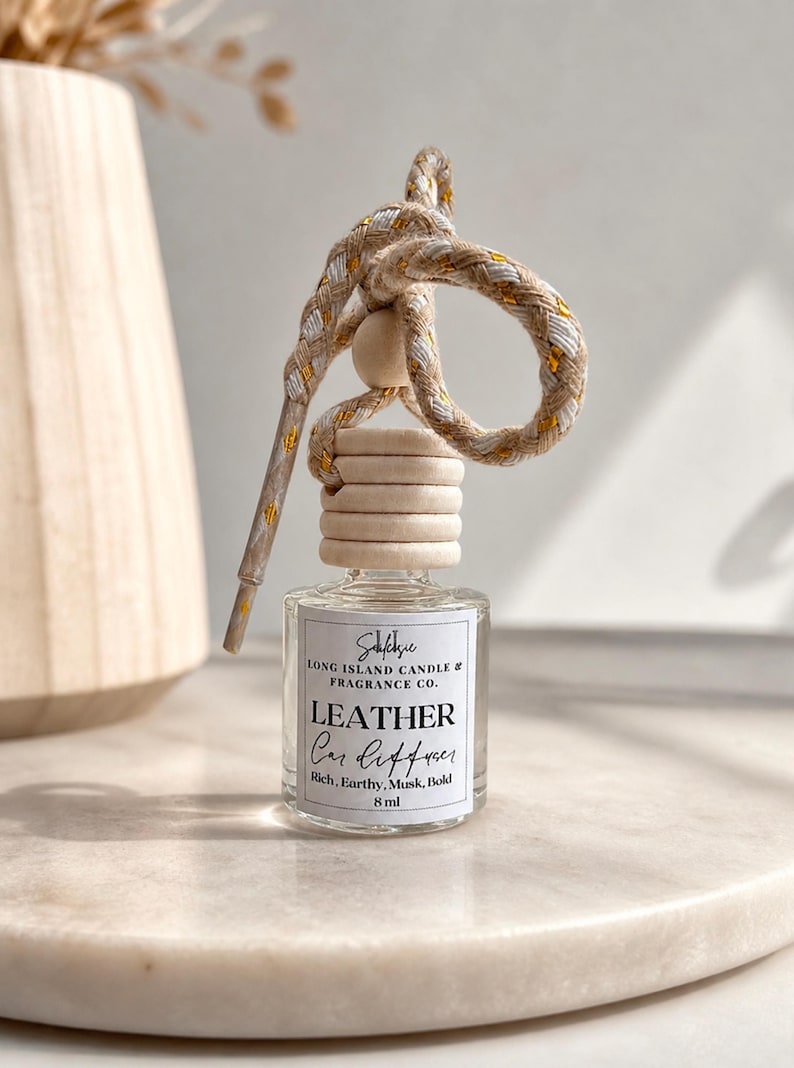 Leather Car Diffuser - 8ml | Rich, Earthy, Musk & Bold Scent | Long-Lasting Car Fragrance image 5