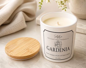 Gardenia Natural Soy Wax Candle | Floral Scent | 10 oz