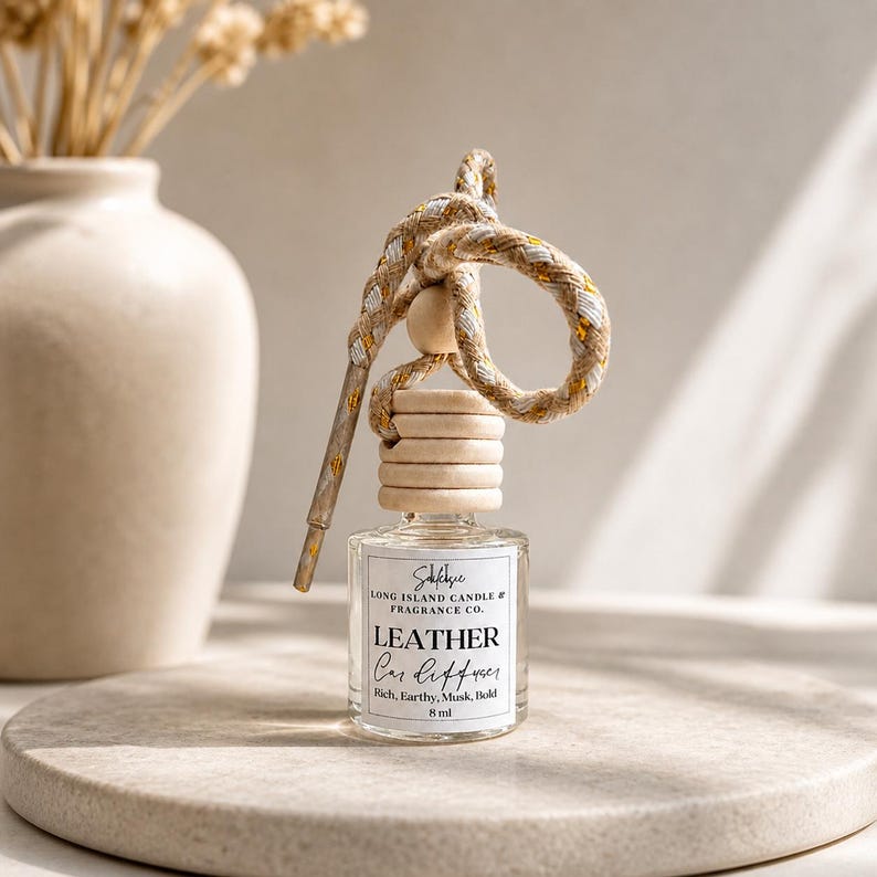 Leather Car Diffuser - 8ml | Rich, Earthy, Musk & Bold Scent | Long-Lasting Car Fragrance image 1